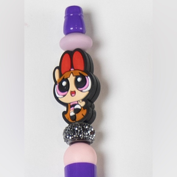 The Powerpuff Girls Blossom Custom Made Silicone Beaded Pen - Picture 2 of 2